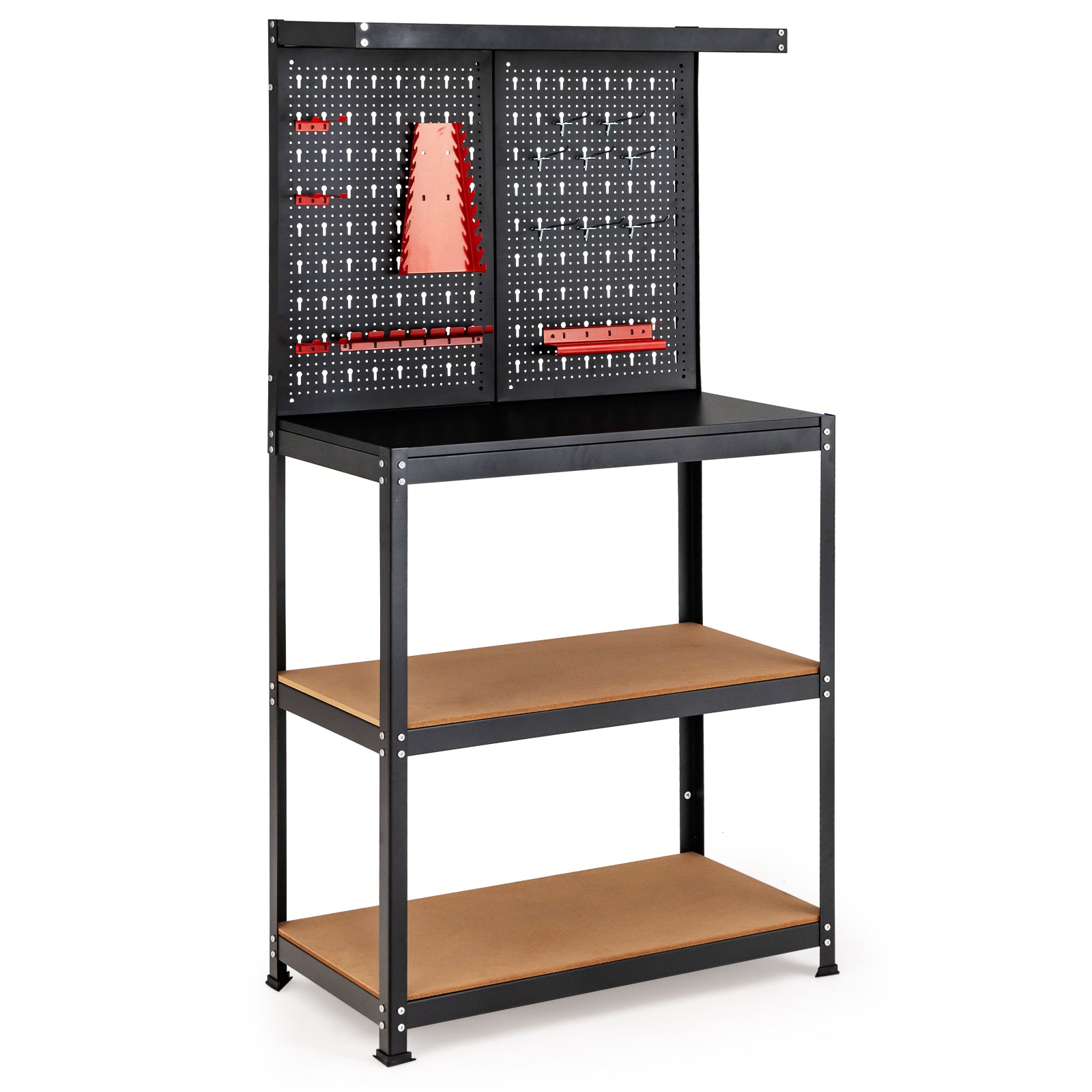 Heavy-duty Steel Tool Storage Workbench-Black