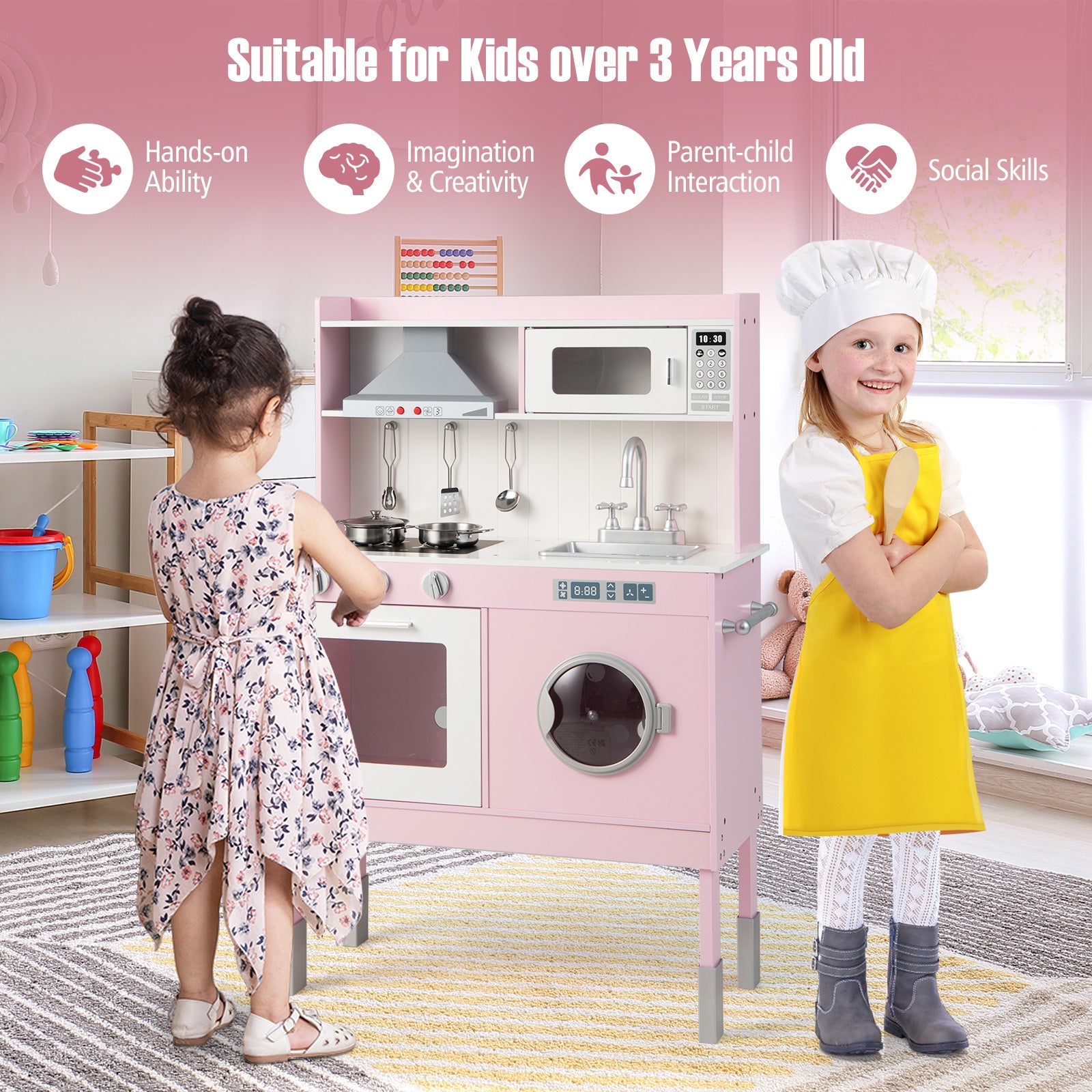 Washing Machine Pink Childrens Kitchen Pink Childrens Wooden
