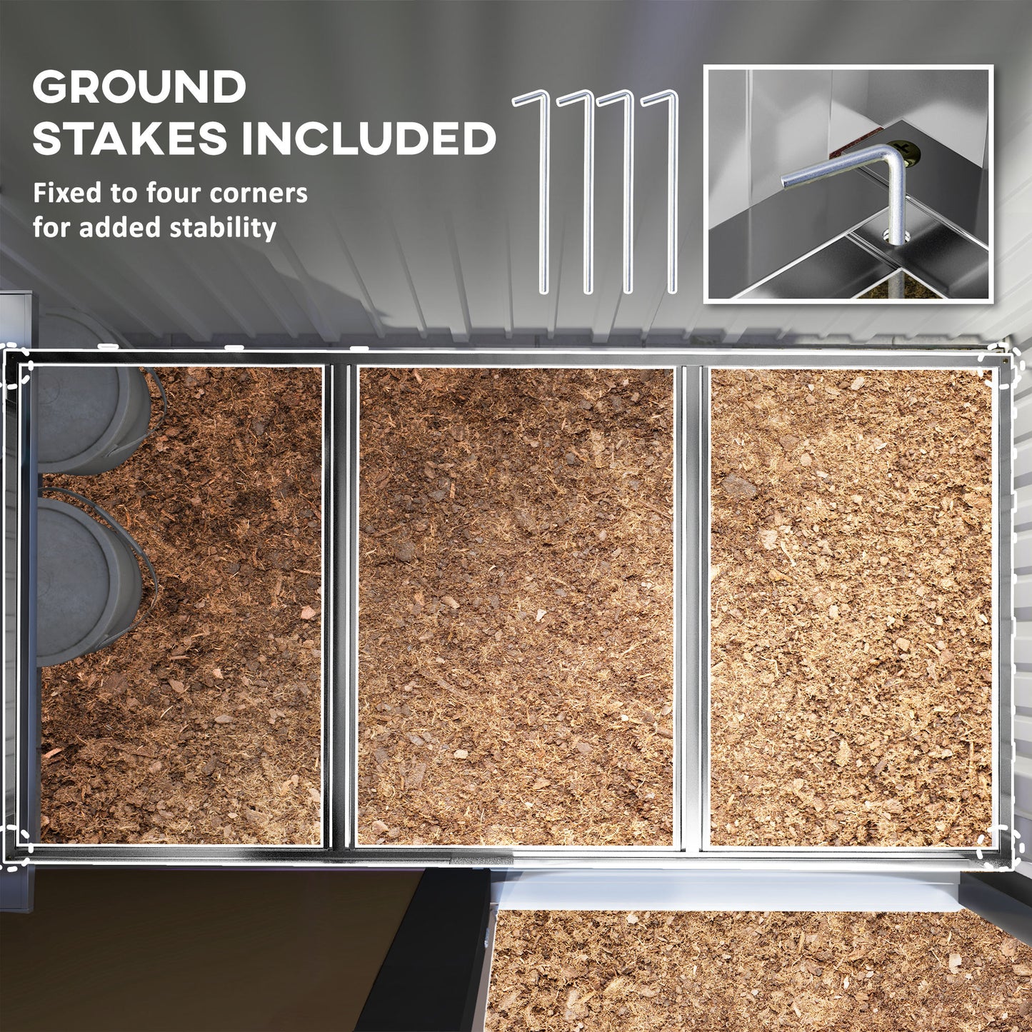 Outsunny 5 x 3ft Corrugated Steel Storage Shed, with Lock - Brown