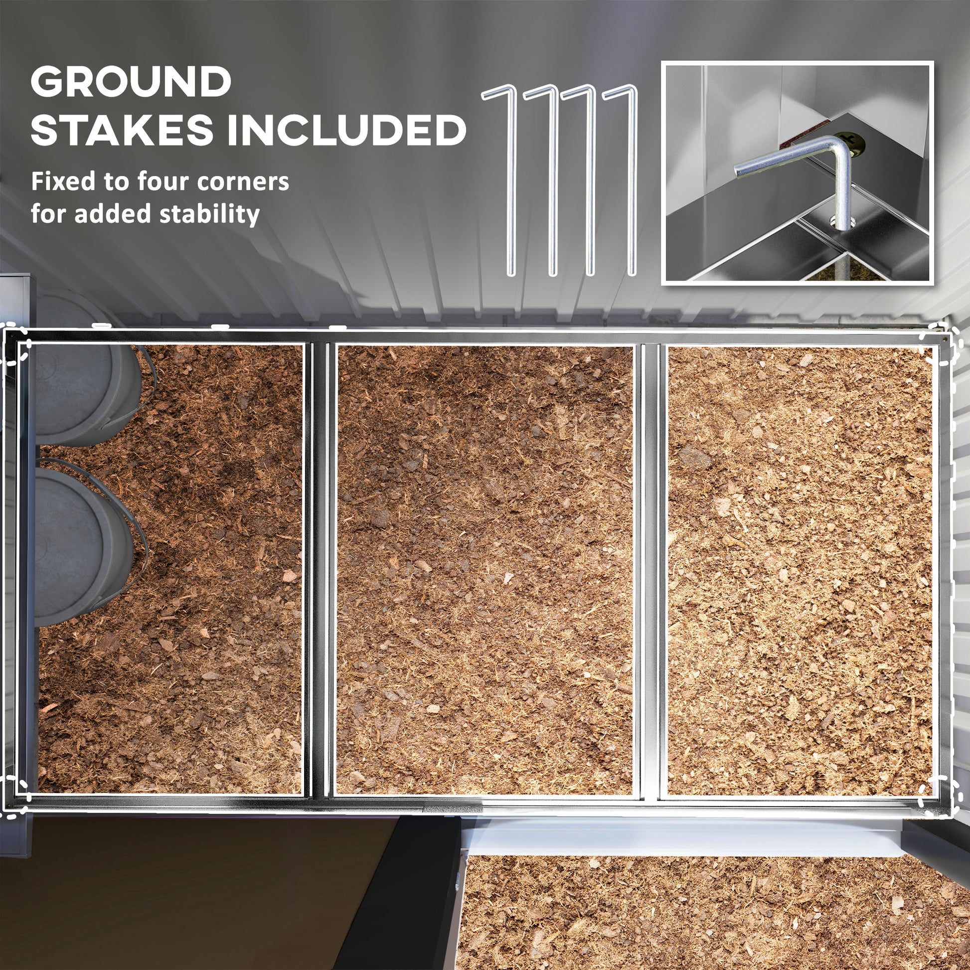 Outsunny 5 x 3ft Corrugated Steel Storage Shed, with Lock - Brown