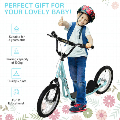 HOMCOM Kids Steel Frame Adjustable Kick Scooter Blue