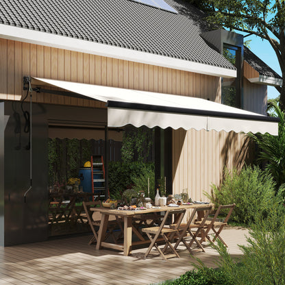 Outsunny 3.5 x 3m Electric/Manual Awning, with Remote - Beige