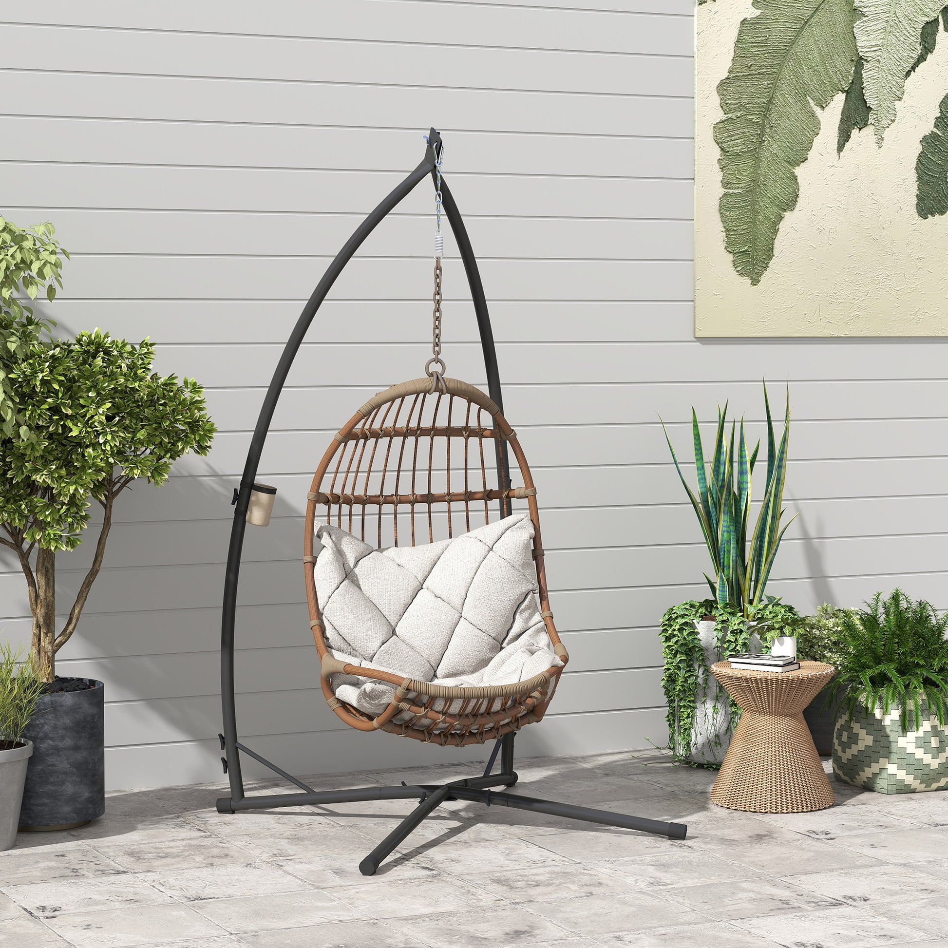 Outsunny Hammock Chair Stand Only, Hanging Chair Stand with X