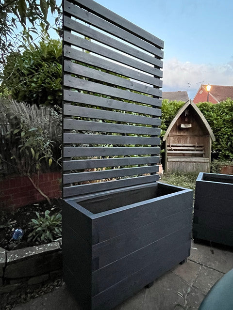 trellis with planter attached Devonshire Wooden Planter with Trellis Attached