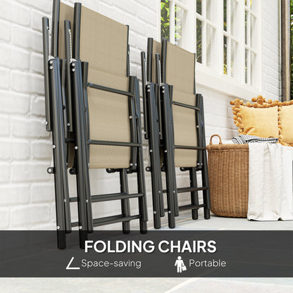 Outsunny Five-Piece Steel Frame Patio Set - Khaki/Black