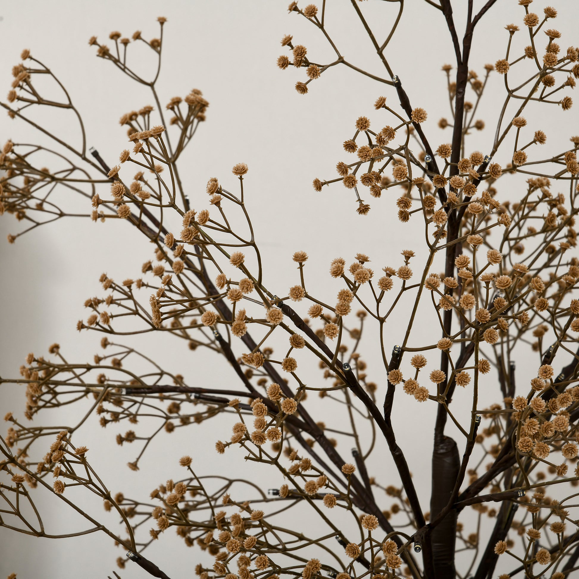 HOMCOM 6ft Artificial Gypsophila Blossom Tree Light with 96 Warm White LED Light, Baby Breath Flowers for Home Party Wedding, Indoor and Outdoor Use