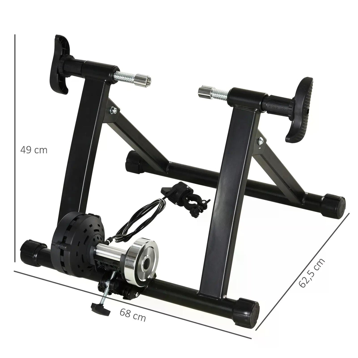 HOMCOM Foldable Indoor Bike Trainer Stationary Workout Stand,8 Level Magnetic Resistance, Black
