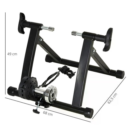 HOMCOM Foldable Indoor Bike Trainer Stationary Workout Stand,8 Level Magnetic Resistance, Black