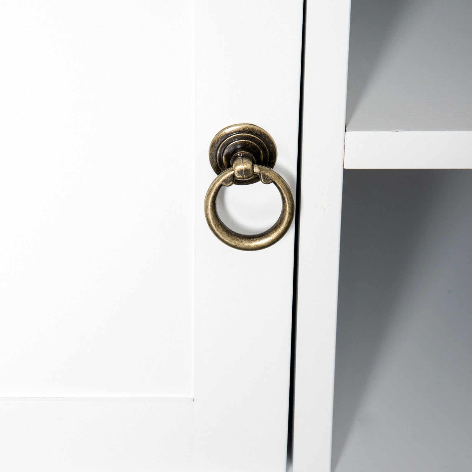 HOMCOM TV Stand Unit Corner Table, MDF-Ivory White 