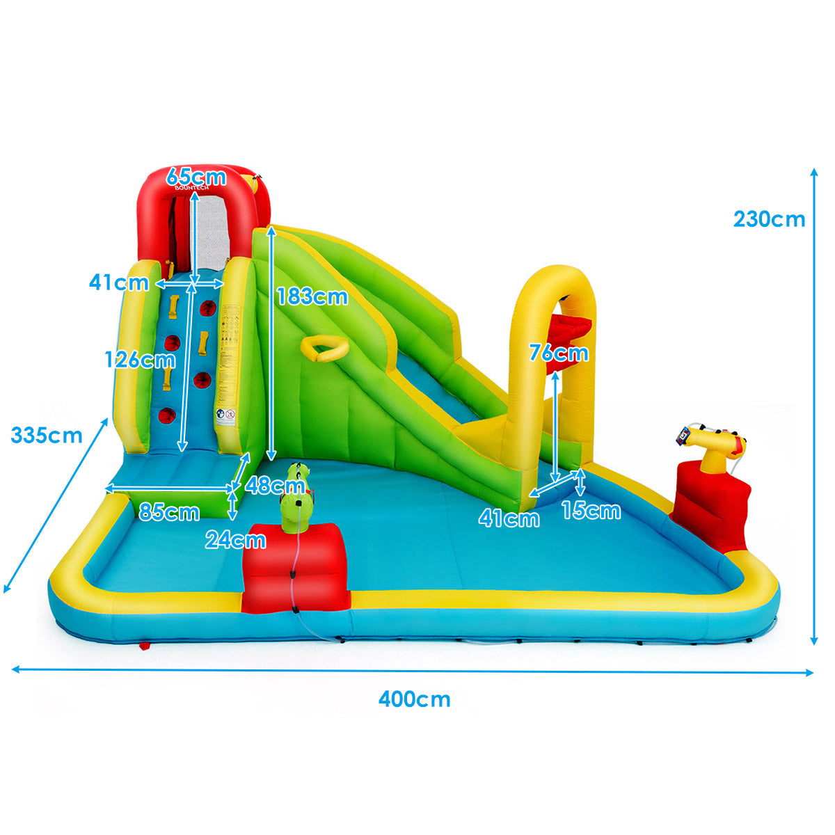 Inflatable Waterslide with Blower and Carrying Bag, for Outdoor Summer Fun