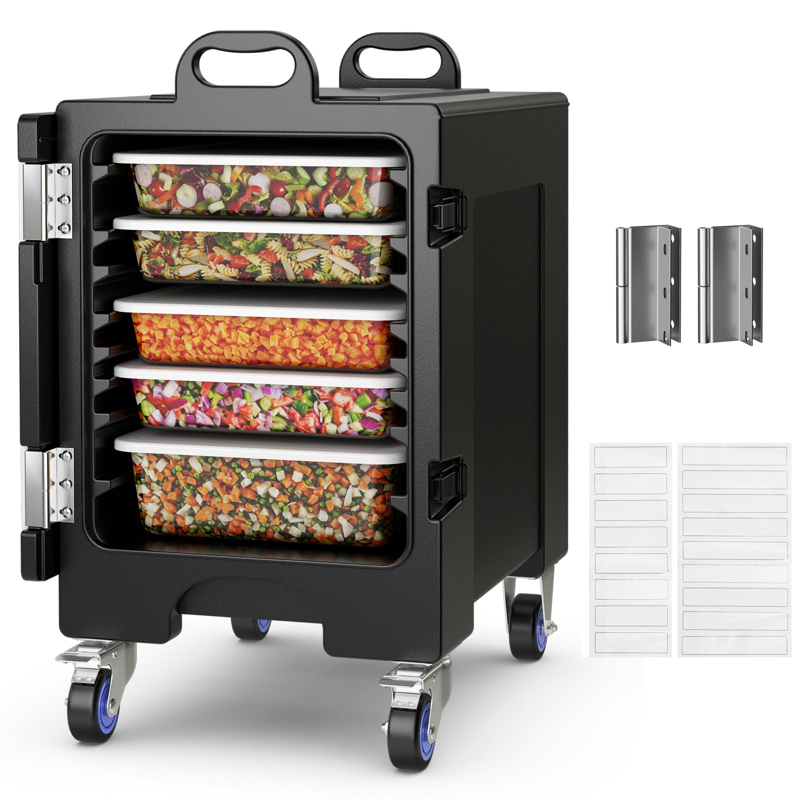 Insulated Food Pan Carrier End-Loading Food Warmer with Wheels