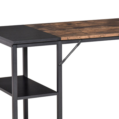 HOMCOM Computer Desk, Home Office Desk for Study, Writing with 2 Storage Shelves on Left or Right, Steel Frame, 120x60x76cm