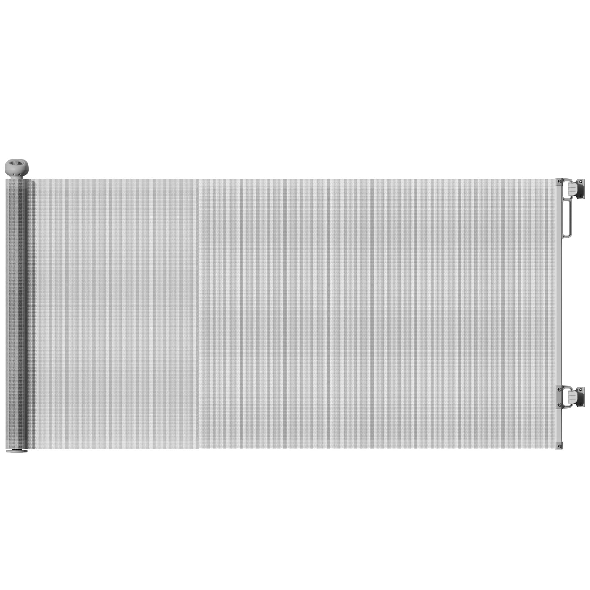 PawHut Retractable Stair Gate Extends Up to 180 cm Wide, Dog Gate for Doorways, Stairways, Hallways, Grey