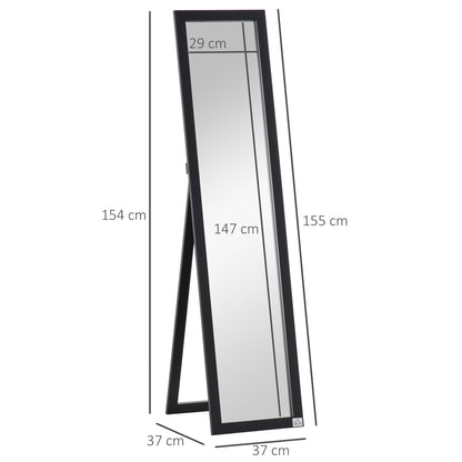 HOMCOM Full Length Mirror for Bedroom, Free Standing Dressing Mirror, Wall Mirror for Living Room, 37 x 154 cm