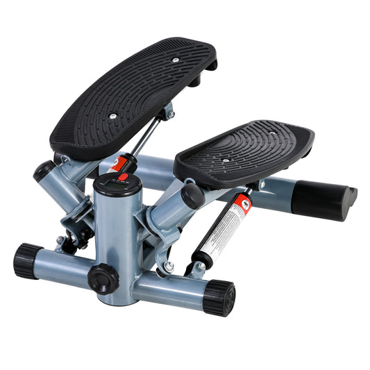 HOMCOM Mini Stepper W/Arm Cord-Black/Silver Grey 