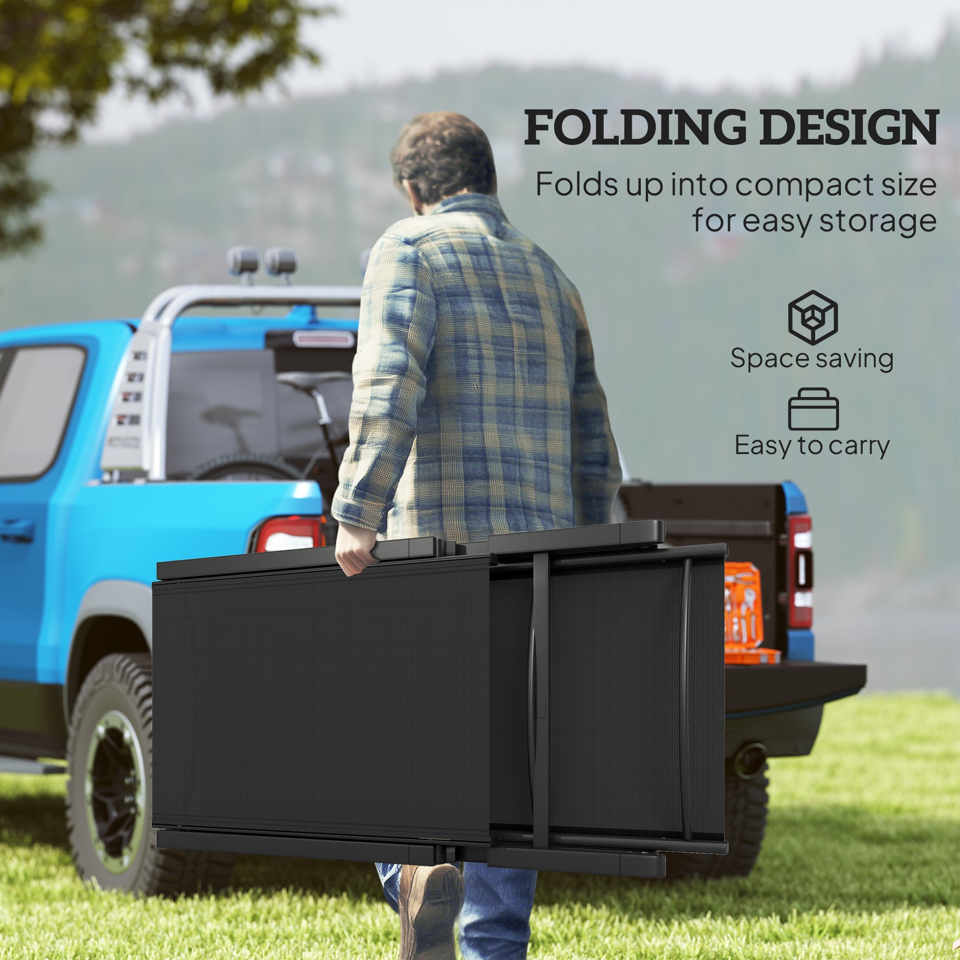 Outsunny Folding Sun Lounger, 5-Position Adjustable Garden Chaise Lounge Sunbed, Steel Frame Reclining Chair for Beach, Porch, Patio, Camping, Black