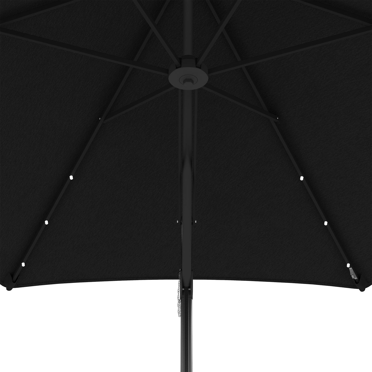 Outsunny 3(m) Solar LED Cantilever Parasol, Black