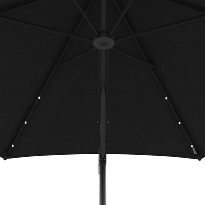 Outsunny 3(m) Solar LED Cantilever Parasol, Black