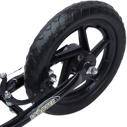 HOMCOM Teen Push Scooter Kids Children Stunt Scooter Bike Bicycle Ride On 12" EVA Tyres, Black
