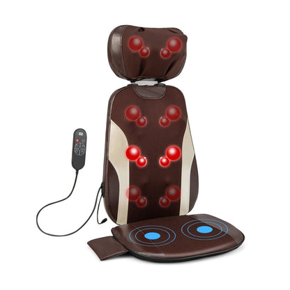 Back Massager Cushion with 46 Massaging Heads-Brown