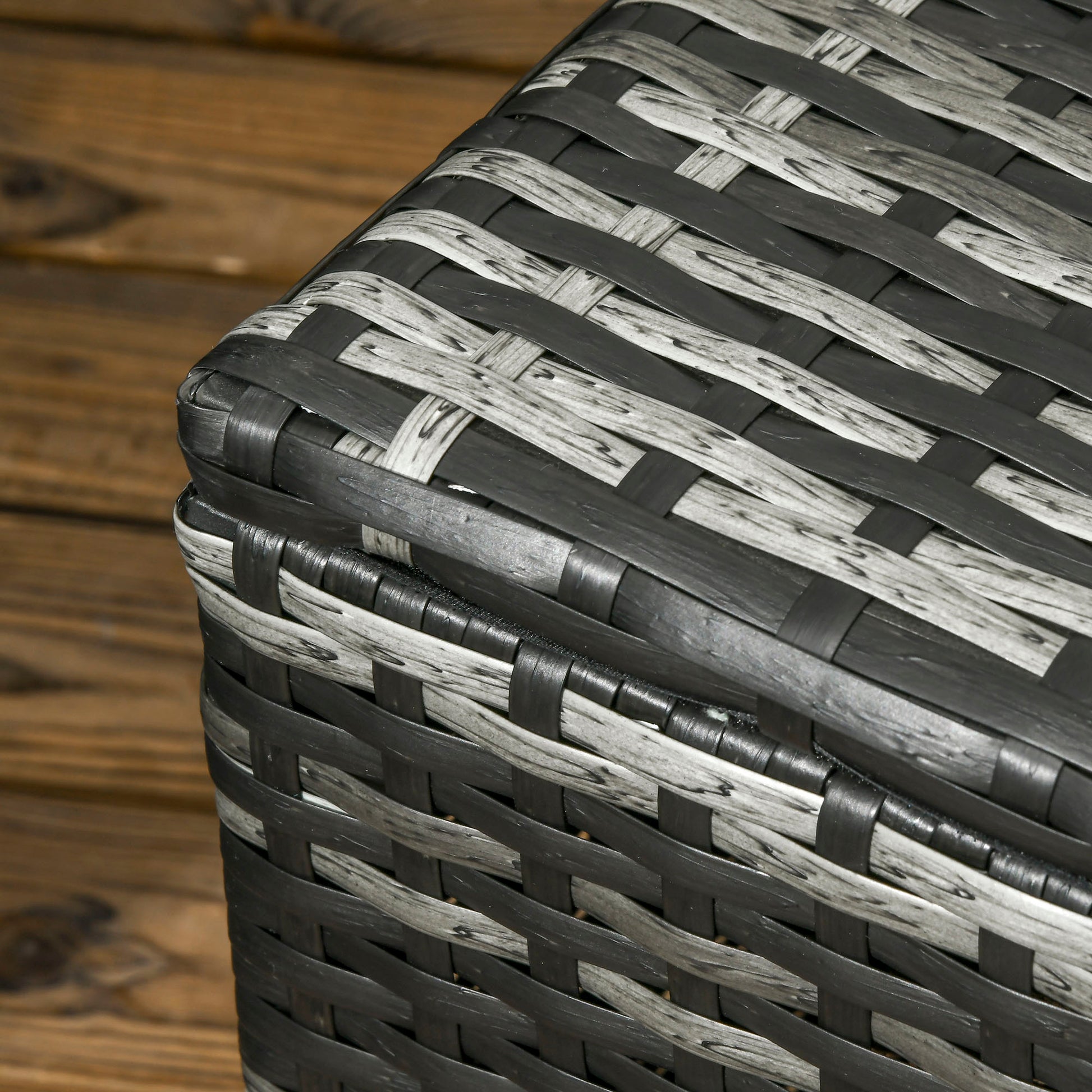 Outsunny 6 Pieces Rattan Garden Furniture Set, 7 Seater Wicker Outdoor Furniture Set with Storage Tea Table & Side Table, Sectional Garden Sofa Set with Cushions, Grey