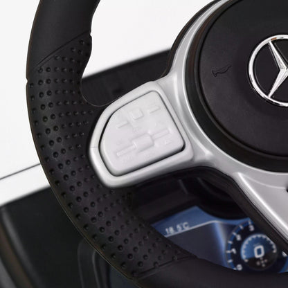 HOMCOM Aosom Compatible Baby Push Handle Sliding Car Mercedes-Benz G350 Licensed Foot to Floor Slider Stroller w/ Horn Under Seat Storage White