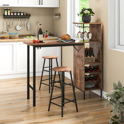 Counter Height Dining Table Set for Bistro Living Room-Dark Brown