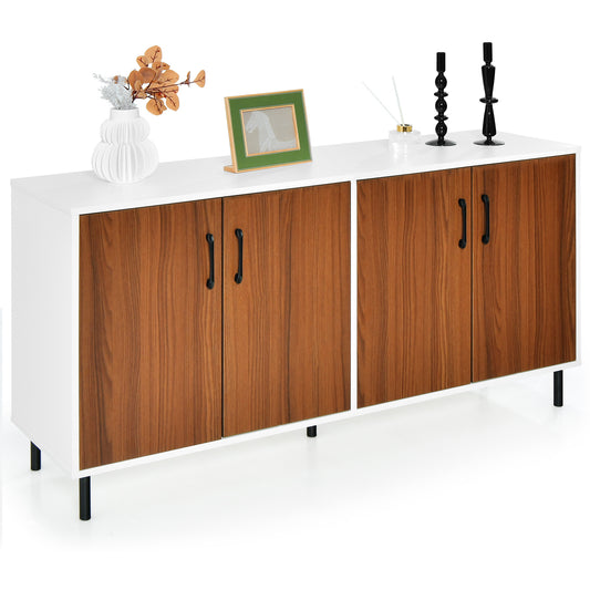 2/4 Door Kitchen Buffet Sideboard with Open Compartments-4 Doors