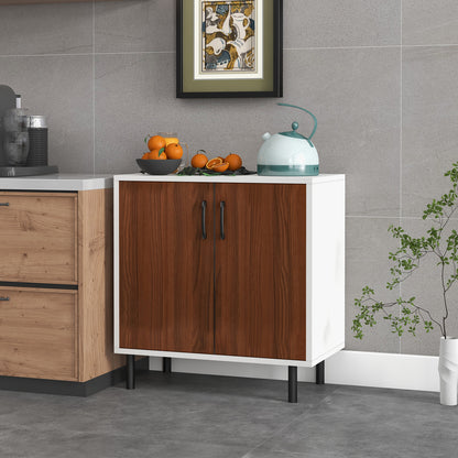 Wooden Storage Cabinet with Adjustable Shelf and Anti-toppling Devices-Walnut