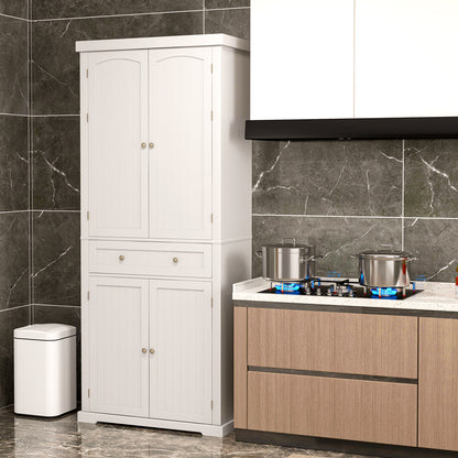 183 cm Freestanding Kitchen Pantry Cabinet-White