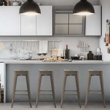 Metal Stools with Square Seat and Handling Hole for Kitchen-Gun