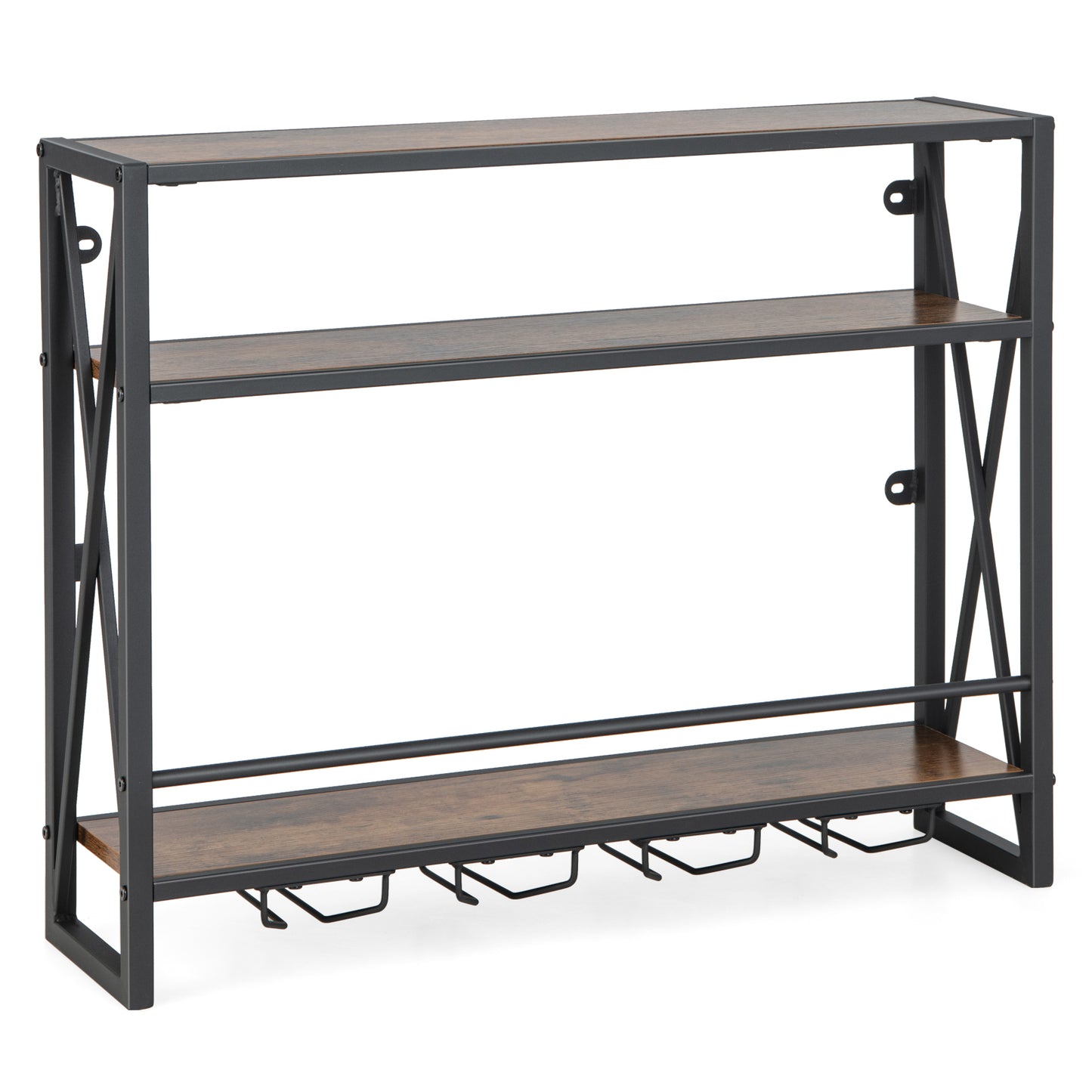 Metal Hanging Wine Bottle Holder Heavy Duty for Home Bar-3-Tier
