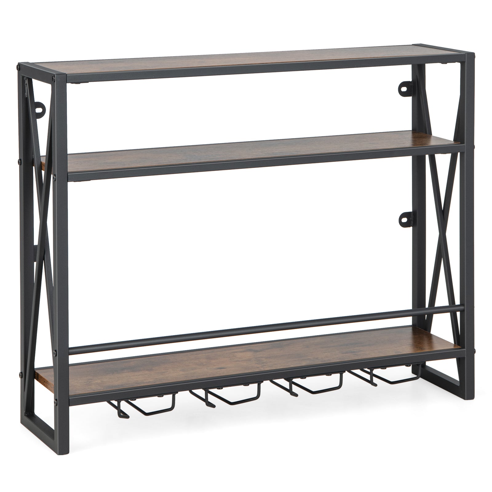 Metal Hanging Wine Bottle Holder Heavy Duty for Home Bar-3-Tier