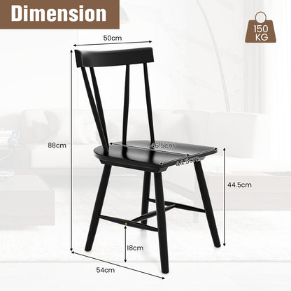 Set of 2 Windsor Chairs-Black