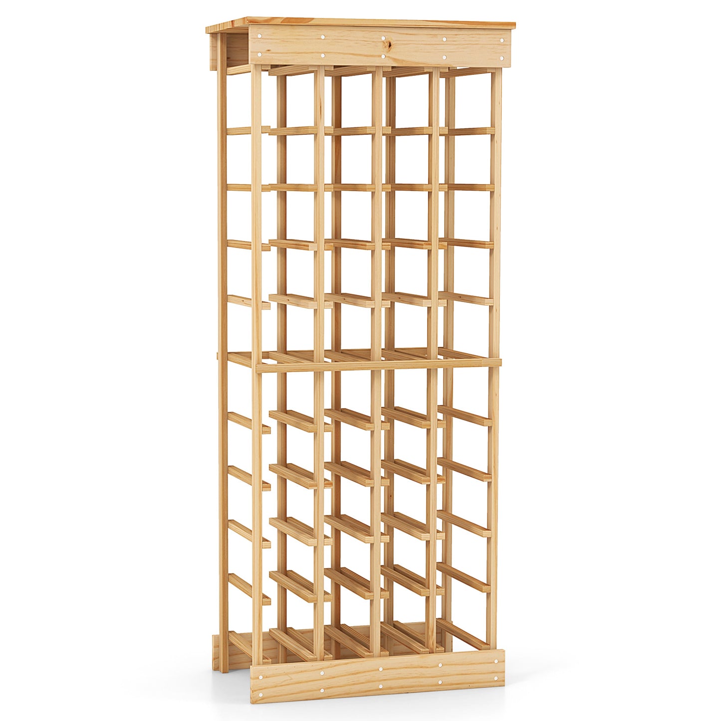 Natural Wood Wine Display Shelves with Tabletop