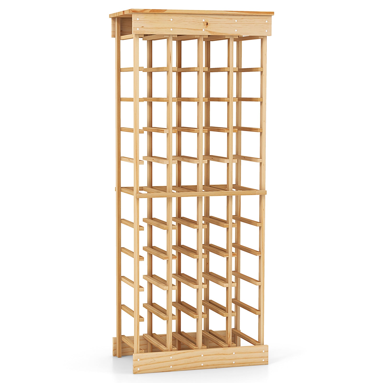 Natural Wood Wine Display Shelves with Tabletop