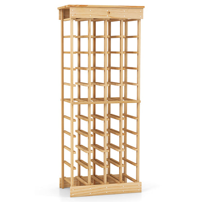 Natural Wood Wine Display Shelves with Tabletop