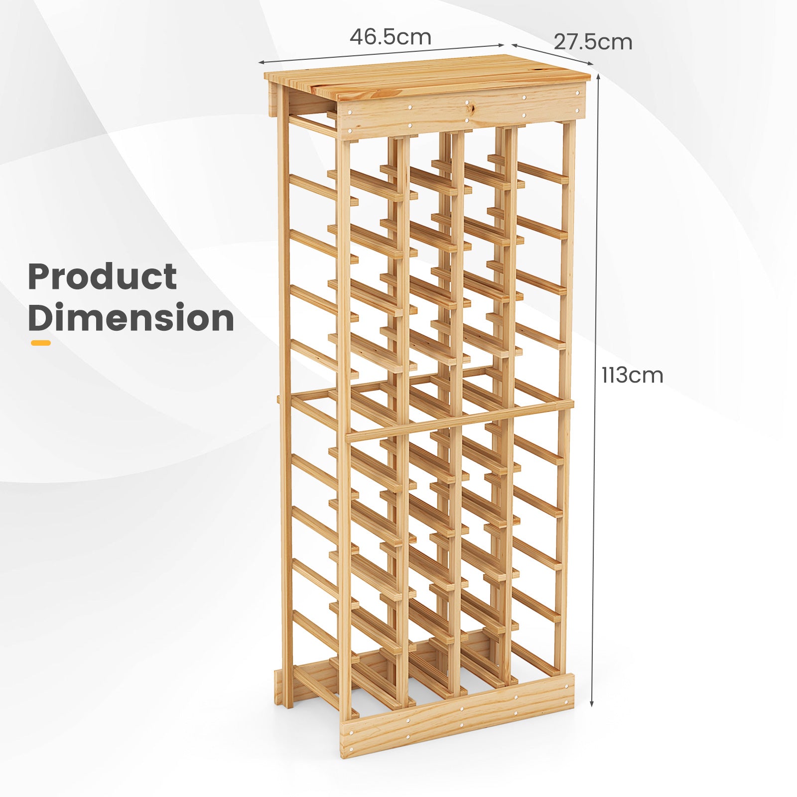 Natural Wood Wine Display Shelves with Tabletop