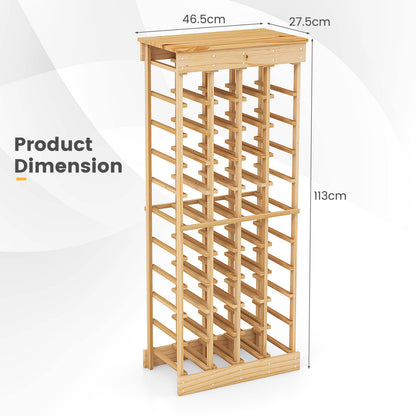 Natural Wood Wine Display Shelves with Tabletop