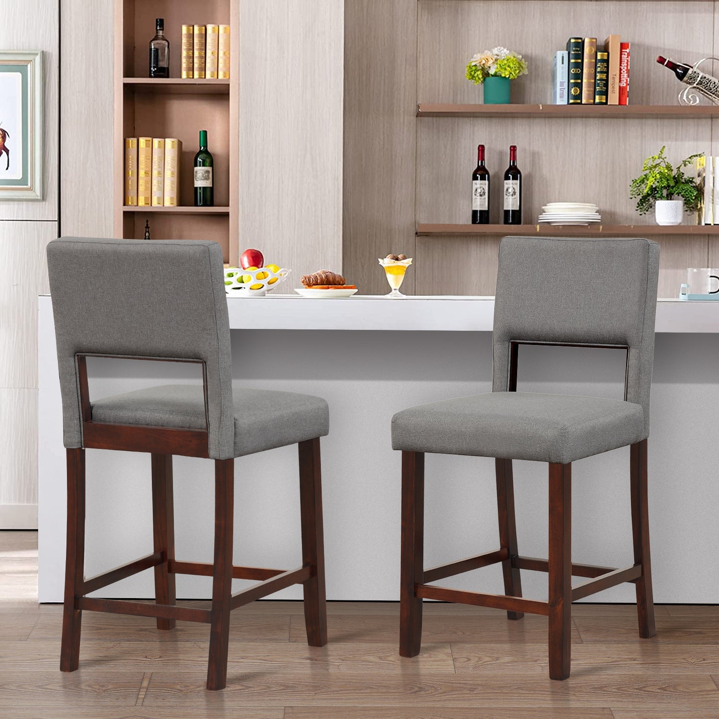 2-Piece Bar Chair Set-Grey