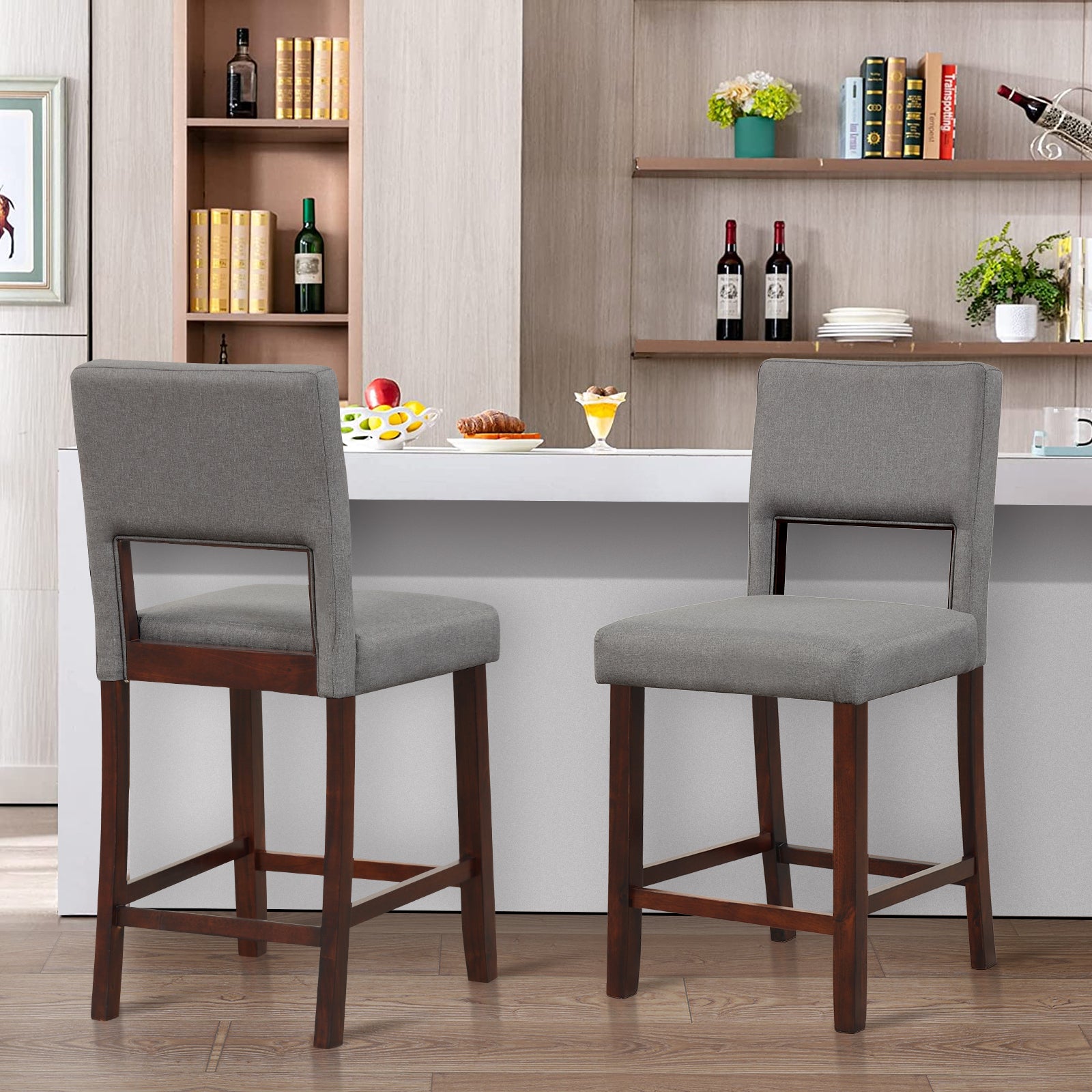 2-Piece Bar Chair Set-Grey