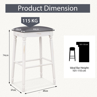 61/74 cm Upholstered Bar Stool Set of 2-74 cm