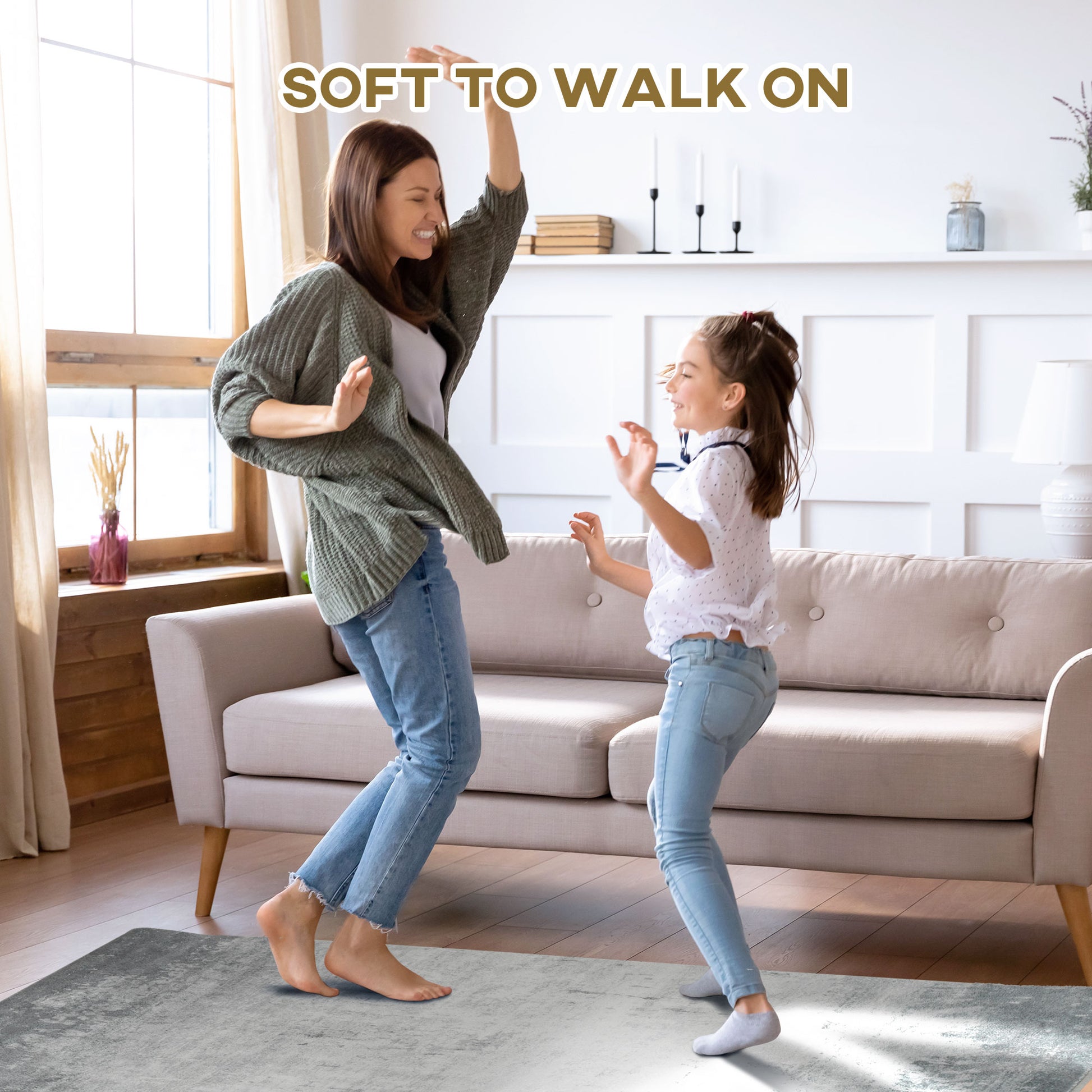 HOMCOM Grey Rug, Modern Ink Render Area Rugs, Decorative Carpet for Living Room, Bedroom, Dining Room, 150 x 80cm