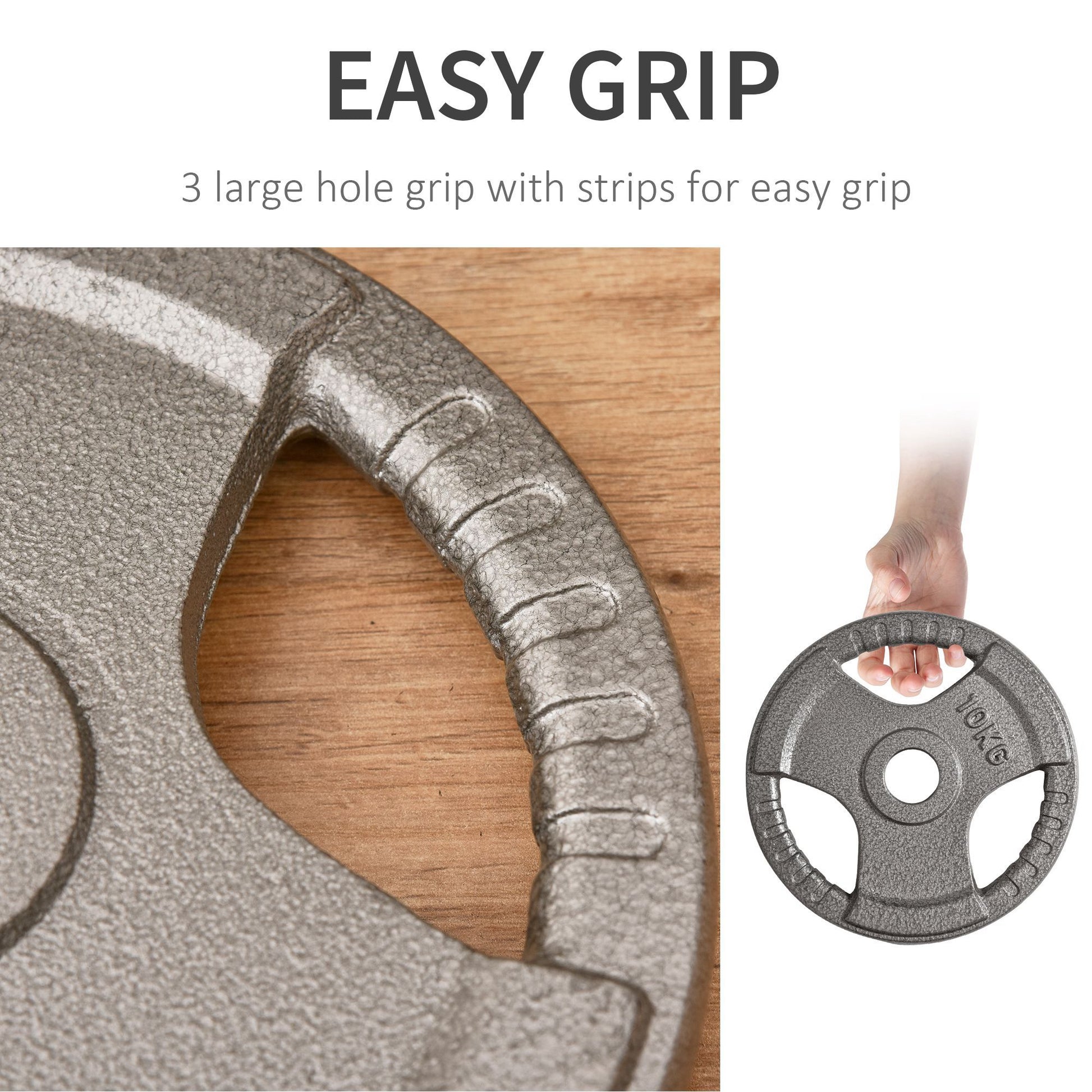 HOMCOM 4 PCS Olympic Weight Plates Grip Plate Sets for Strength and Crossfit and Weightlifting Training, Barbell Weight Set for Home