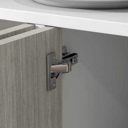 HOMCOM Kitchen Sideboard Storage Cabinet for Living Room with Adjustable Shelves 4 Doors and Pine Wood Legs White