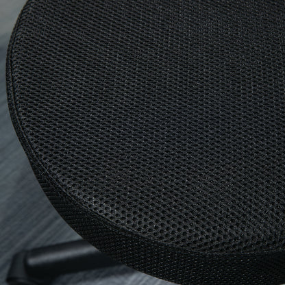 HOMCOM Hydraulic Swivel Salon Spa Stool Height Adjustable Facial Massage Tattoo with 3 Changeable Seat Covers, Black