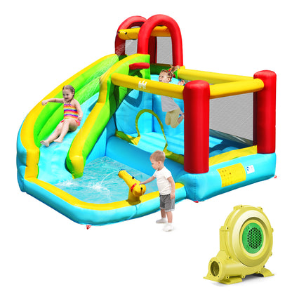 Jumping Bounce House with Oxford Carry Bag, Lawn Stakes and Blower