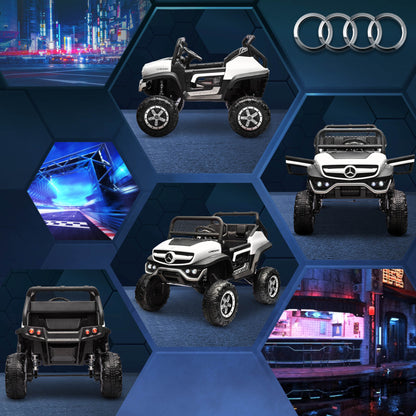 HOMCOM 12V Licensed Mercedes-Benz Kids Electric Ride On Car, Battery Powered Off-road Toy with Remote Control, Horns, Lights