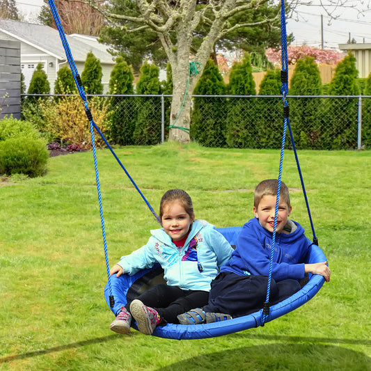 HOMCOM Kids Round Tree Spin, ?100cm-Blue 