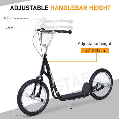 HOMCOM Pneumatic 16" Tyres Scooter-Black